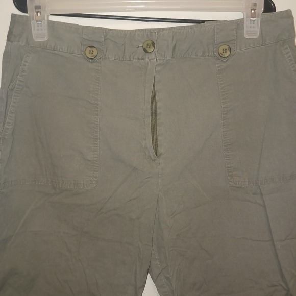 Pantology Womens 16W Olive Green Utility Bermuda Shorts Patch Pockets Casual - Picture 2 of 5